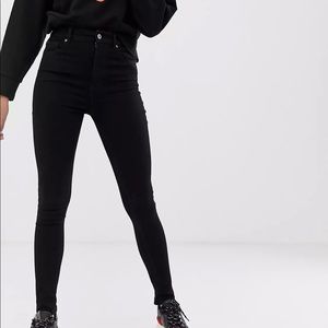 Pull & Bear Black High Rise Skinny Jeans